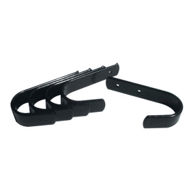 HORZE GLOSSY BLACK METAL TACK HOOKS-5 PIECE SET