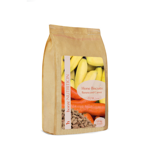 HORZE BISCUITS FOR HORSES BANANA & CARROT 1KG