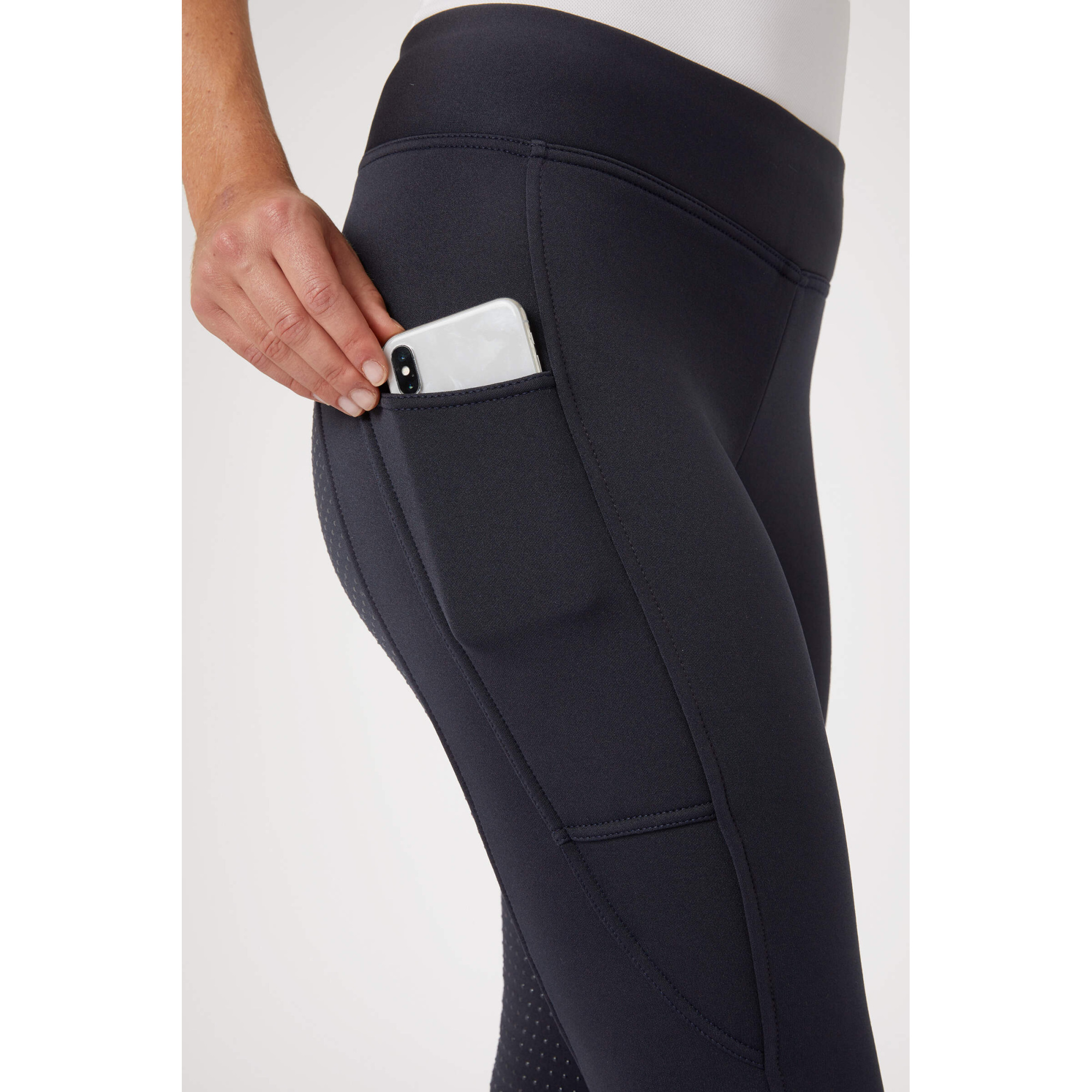 HORZE ACTIVE WOMEN'S FULL GRIP WINTER RIDING TIGHTS WITH PHONE