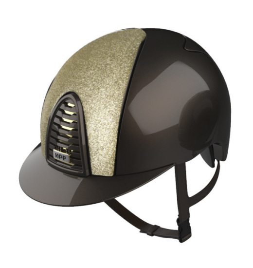 KEP ITALIA CROMO 2.0 POLISH EQUESTRIAN HELMET GOLD STAR BROWN