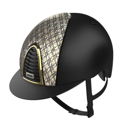 KEP ITALIA CROMO 2.0 TEXTILE EQUESTRIAN HELMET CIRCUS GOLD BLACK