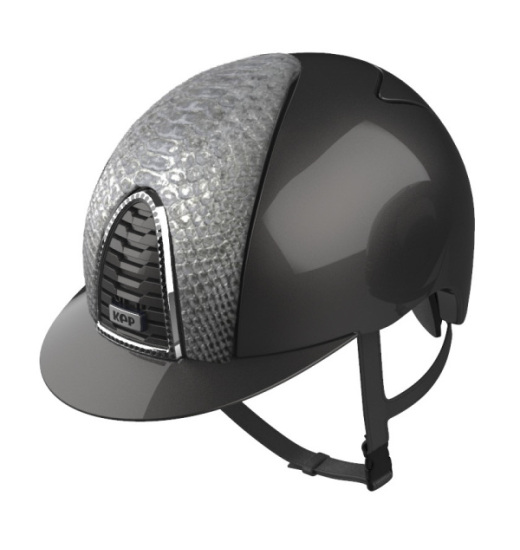 KEP ITALIA CROMO 2.0 PYTHON EQUESTRIAN HELMET SILVER GREY