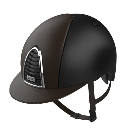 KEP ITALIA CROMO 2.0 LEATHER EQUESTRIAN HELMET BROWN