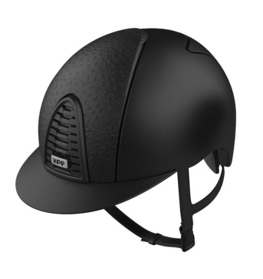 KEP ITALIA CROMO 2.0 LEATHER EQUESTRIAN HELMET OSTRICH BLACK