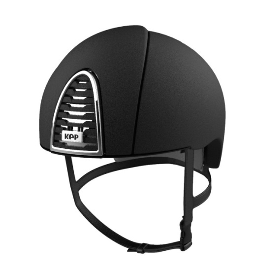 KEP ITALIA CROMO 2.0 JOCKEY EQUESTRIAN HELMET TEXTURED BLACK / SILVER