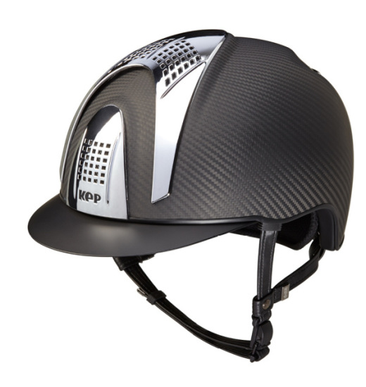 KEP ITALIA E-LIGHT MATT EQUESTRIAN HELMET BLACK / SILVER