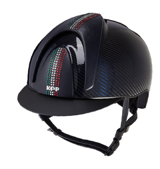 KEP ITALIA E-LIGHT SHINE EQUESTRIAN HELMET MATT VISOR SWARO NAVY