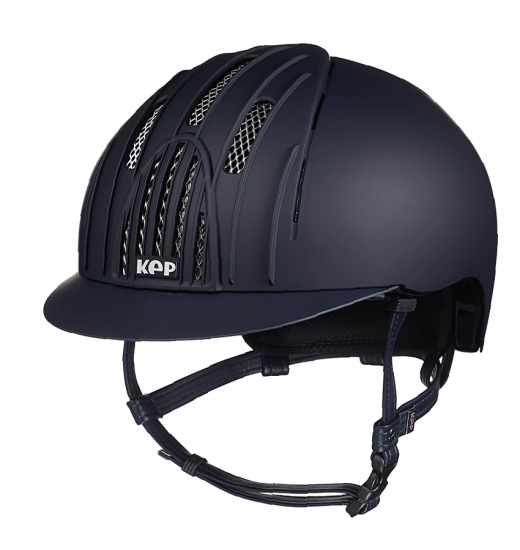 KEP ITALIA FAST CHROME GRIDS EQUESTRIAN HELMET NAVY