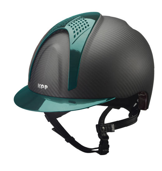 KEP ITALIA E-LIGHT MATT EQUESTRIAN HELMET METAL BLACK / DARK GREEN