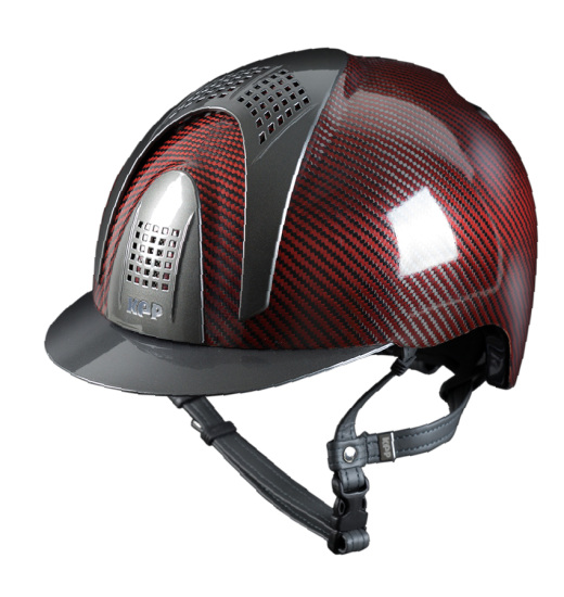 KEP ITALIA E-LIGHT SHINE EQUESTRIAN HELMET METAL RED / GREY