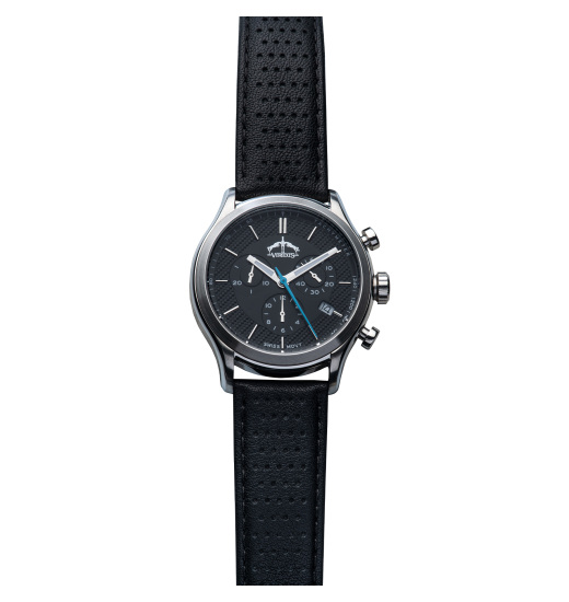 VEREDUS MEN'S BLACK LEATHER WATCH