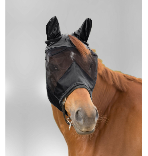 WALDHAUSEN PREMIUM FLY MASK WITH EARS BLACK