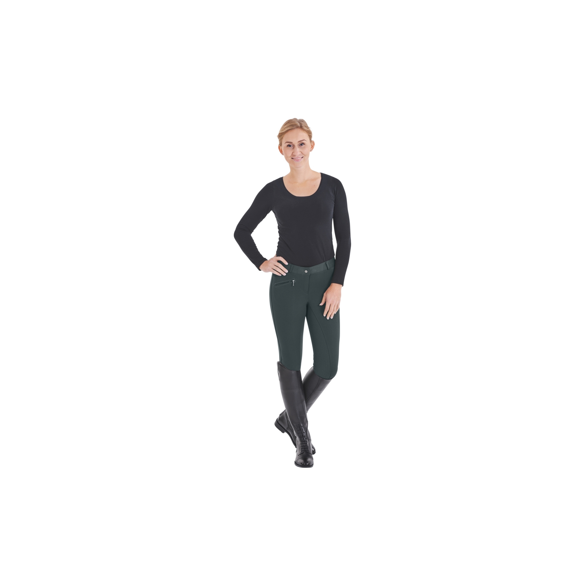 HORZE ACTIVE WOMEN'S FULL GRIP WINTER RIDING TIGHTS WITH PHONE