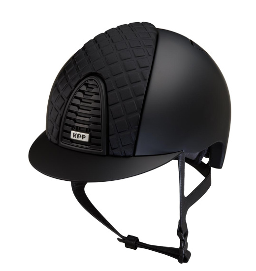 KEP ITALIA CROMO 2.0 KASK JEŹDZIECKI TEXTILE CZARNY SATIN MILANO COLLECTION