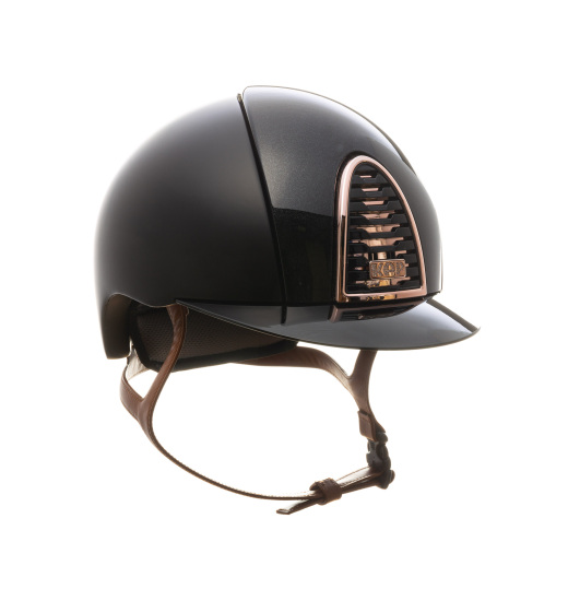 KEP ITALIA CROMO 2.0 TEXTILE EQUESTRIAN HELMET DIAMOND FRONT/POLISH VISOR/BEIGE CHIN/RG FRAME/POLISH GRID/ZIRCONS RG LOGO BLACK