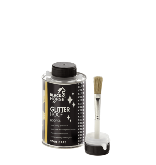 BLACK HORSE GLITTER HOOF OIL OLEJ DO KOPYT Z BROKATEM