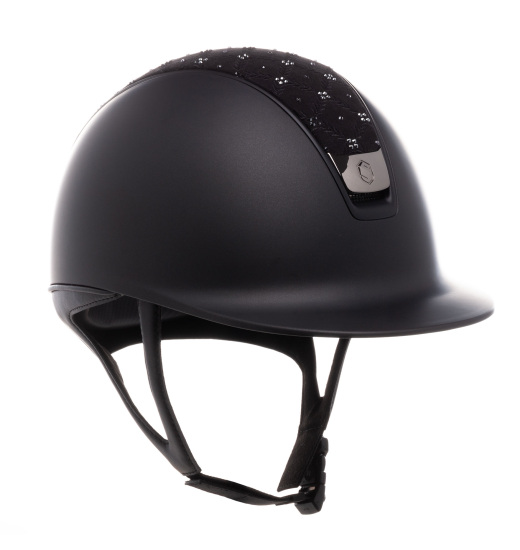 SAMSHIELD HELMET SHADOWMATT 2.0 / FLOWER SWAROVSKY TOP / MAT BLACK / BLACK CHROM / BLACK