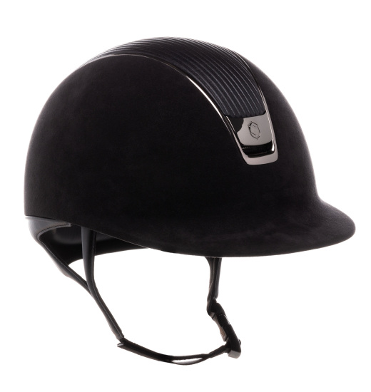 SAMSHIELD HELMET PREMIUM 2.0 LEATHER BLACK TOP / BLACK CHROM / BLACK CHROM / BLACK