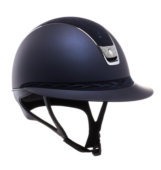 SAMSHIELD HELMET MISS SHIELD 2.0 SHADOWMATT / FLOWER EMB BLUE / CRYST FAB SLV / NAVY