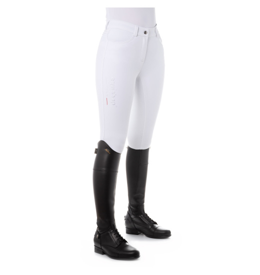 EQUISHOP TEAM WOMEN'S SOFTSHELL FULL SILICONE GRIP BREECHES WHITE