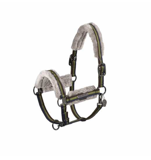 ESKADRON DOUBLE PIN GIRTH FAUXFUR HORSE HEADCOLLAR PLATINUM