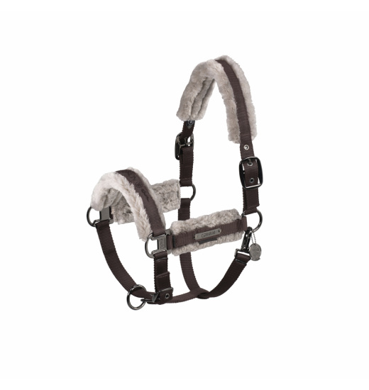 ESKADRON DOUBLE PIN GIRTH FAUXFUR HORSE HEADCOLLAR PLATINUM