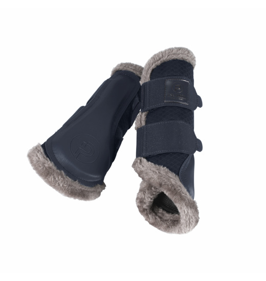 ESKADRON MESH FAUX FUR TENDON BOOTS PLATINUM