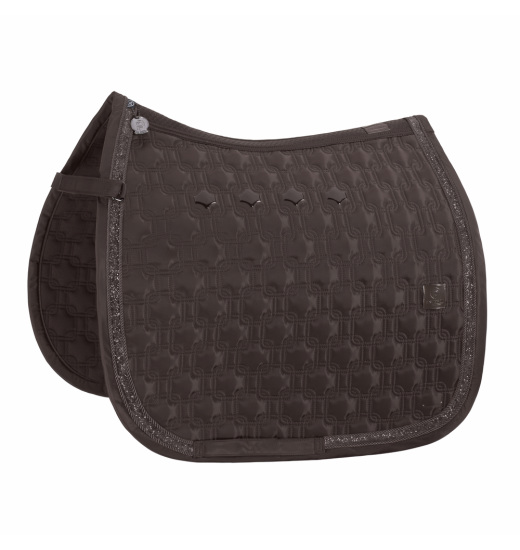 ESKADRON HIGHGLOSS CHAIN JEWEL EQUESTRIAN SADDLE PAD PLATINUM