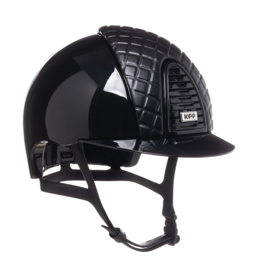 KEP ITALIA CROMO 2.0 POLISH HELMET MILANO LEATHER FRONT/POLISH VISORS/MIRROR CROMO BUTTON/SLV SHINE LOGO BLACK