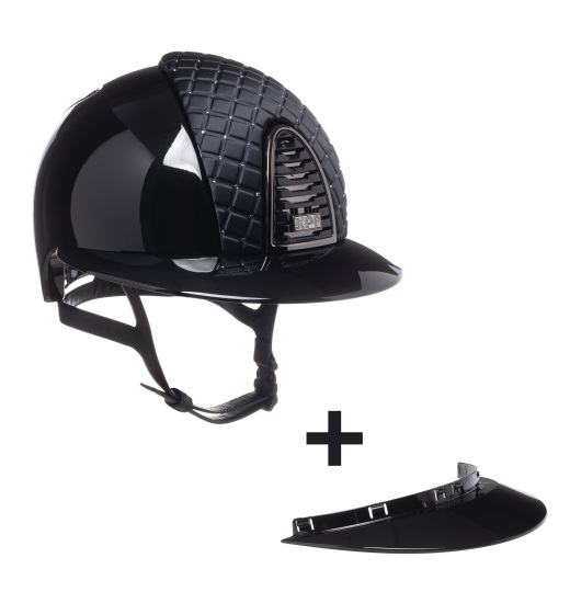 KEP ITALIA CROMO 2.0 POLISH HELMET MILANO SATIN WITH CRYSTALS SILVERNIGHT FRONT/ZIRC SILVER LOGO BLACK