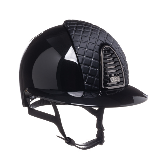 KEP Italia KEP ITALIA CROMO 2.0 POLISH KASK JEŹDZIECKI MILANO SATIN WITH CRYSTALS SILVERNIGHT FRONT/ZIRC SILVER LOGO CZARNY