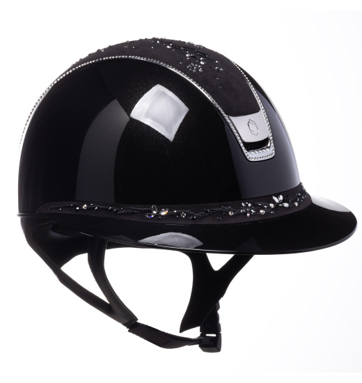 SAMSHIELD MISS GLOSSY 2.0/FLOWER SWARO JEWELRY TOP FRONTAL/300 SWARO/ BLACK HELMET