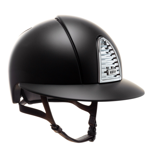 KEP ITALIA CROMO 2.0 TEXTILE HELMET MIRROR CROMO FRAME GRID BUTTON/LEATHER BROWN/SLV SHINE LOGO BLACK