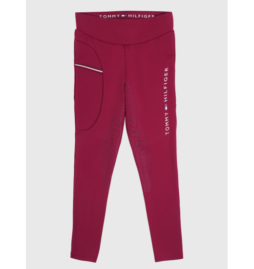 TOMMY EQUESTRIAN ELMIRA WINTER FULL GRIP RIDING LEGGINGS ROUGE