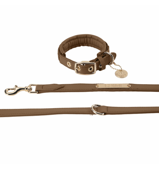 ESKADRON FAUX LEATHER PLAIT DOG SET COLLAR LEASH HERITAGE