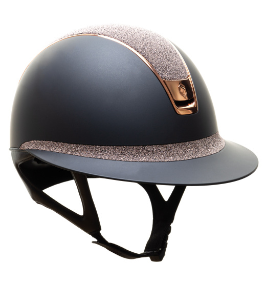 SAMSHIELD KASK MISS SHIELD 2.0 / CRYSTAL FABRIC ROSE GOLD TOP FRONTAL / ROSE GOLD CHROME / CZARNY