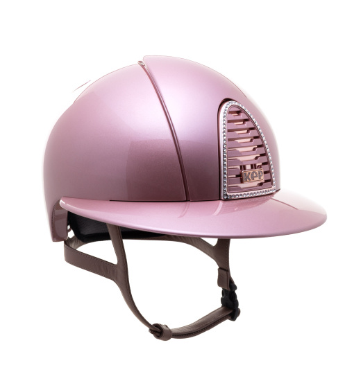 KEP ITALIA CROMO 2.0 DIAMOND HELMET POLO VISOR/BEIGE CHIN/CRYST MIRROR RG FRAME/ZIRCONI RG LOGO PINK