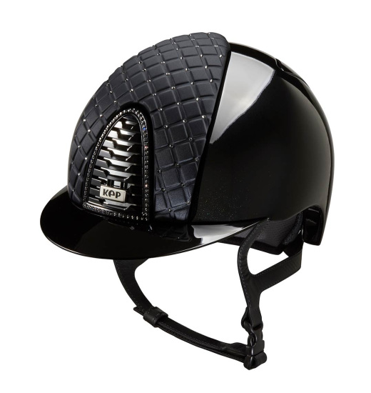 KEP ITALIA CROMO 2.0 POLISH METAL EQUESTRIAN HELMET MILANO SWAROVSKI BLACK