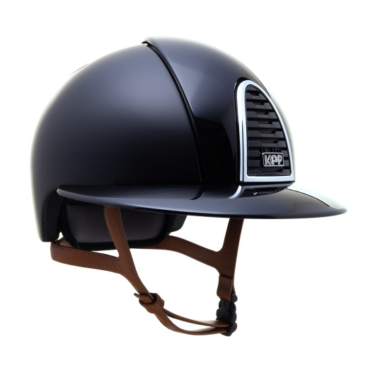 KEP ITALIA CROMO 2.0 TEXTILE HELMET POLISH FRONT REAR/BEIGE STRAP/MIRROR SLV/CRISTALLI ON SUEDE BLACK