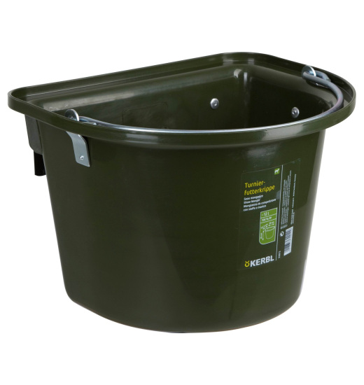 KERBL FEED BUCKET FOR HORSES 12 L OLIVE