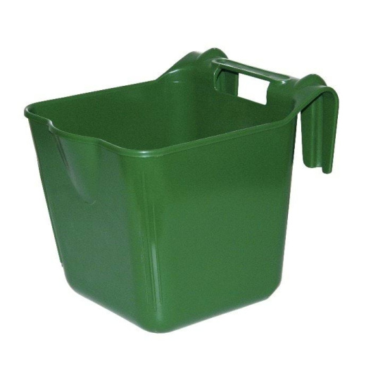 KERBL HANGON HORSE FEEDING BUCKET RECTANGULAR OLIVE 13 L