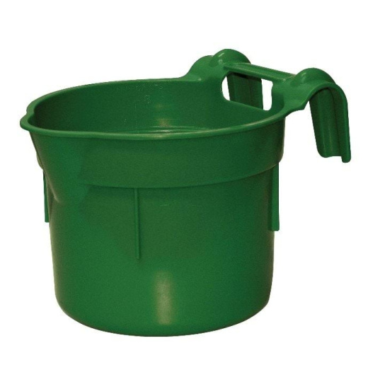 KERBL HANGON HORSE FEEDING BUCKET ROUND OLIVE 8 L