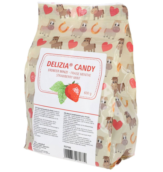 KERBL KERBL SMAKOŁYKI DLA KONIA DELIZIA CANDY TRUSKAWKA/MIĘTA 600 G