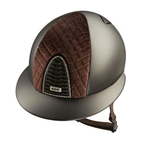 KEP ITALIA CROMO 2.0 TEXTILE KASK JEŹDZIECKI MILANO VELVET SHINING BROWN BRĄZOWY