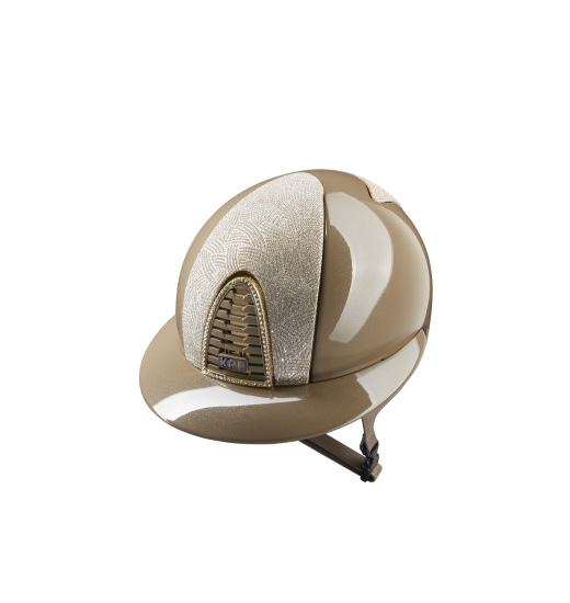 KEP ITALIA CROMO 2.0 DIAMOND TAUPE HELMET GALASSIA GOLD SWAROVSKI CRYSTALS BEIGE