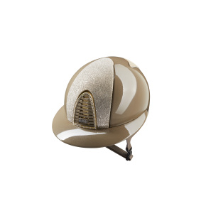 KEP ITALIA CROMO 2.0 DIAMOND TAUPE HELMET GALASSIA GOLD SWAROVSKI CRYSTALS BEIGE