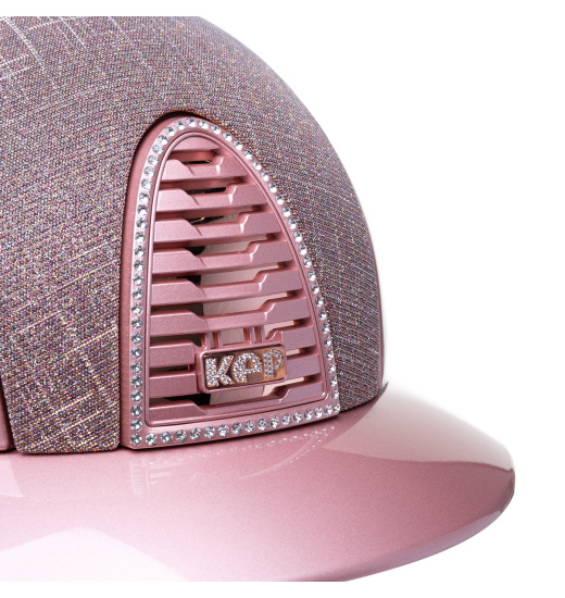 KEP Italia KEP ITALIA CROMO 2.0 DIAMOND KASK JEŹDZIECKI GALASSIA/CIPRIA CHIN/CRYST DIAMOND FRAME/ZIRCONI RG LOGO RÓŻOWY