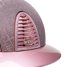 KEP ITALIA CROMO 2.0 DIAMOND KASK JEŹDZIECKI GALASSIA/CIPRIA CHIN/CRYST DIAMOND FRAME/ZIRCONI RG LOGO RÓŻOWY