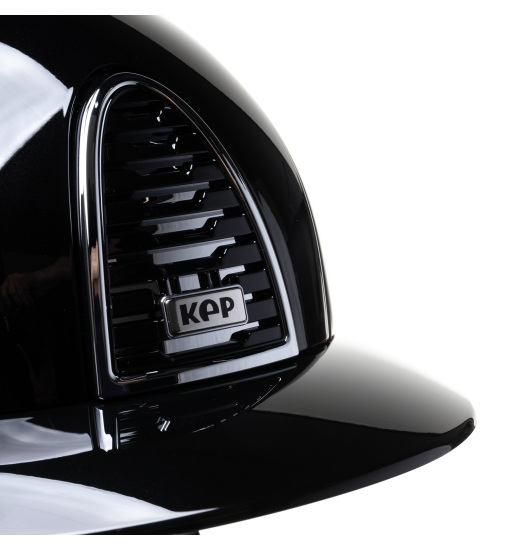 KEP Italia KEP ITALIA CROMO 2.0 POLISH KASK JEŹDZIECKI POLO VISOR/BLK CHIN/POLISH BLK/SILVER FRAME LOGO CZARNY