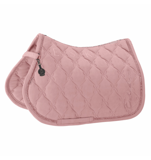 ESKADRON VELOURS CRYSTAL RIDING SADDLE PAD PLATINUM